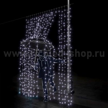 Фотография товара 'Rich Led Светодиодный занавес, с герметичным колпачком, соединяемый, 220 В, IP65 RL-C2*3-CW/W'