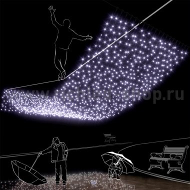 Фотография товара 'Rich Led Светодиодный занавес, с герметичным колпачком, мерцание, соединяемый, 220 В, IP65 RL-C2*6F-CB/W'
