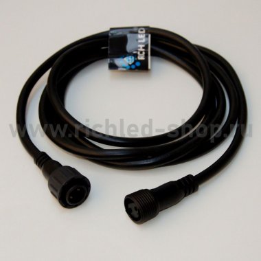 Фотография товара 'Rich Led  Удлинитель 2 м, 2 pin, 2-х проводной, соединяемый, влагозащищенный RL-EC2-2-B'