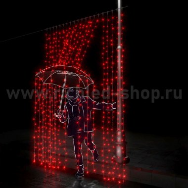 Фотография товара 'Rich Led Светодиодный занавес с герметичным колпачком, соединяемый, 220 В, IP65 RL-C2*3-CW/R'
