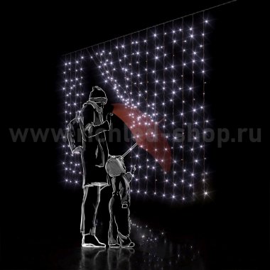 Фотография товара 'Rich Led Светодиодный занавес, соединяемый, 220 В, облегченный, IP54 RL-CS2*1.5-B/W'