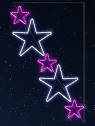 Фотография товара 'Rich Led RL-KN-083PW Светодиодные уличные консоли Каскад звезд 0,90 м на 1,7 м'