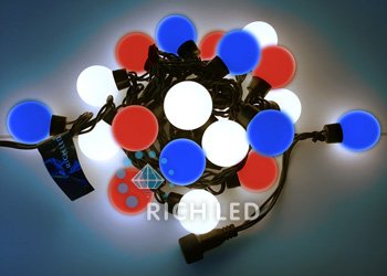 Фотография товара 'Rich Led Светодиодная гирлянда большие шарики соединяемая 220 В, IP65 RL-S5-20C-40B-B/WBR'