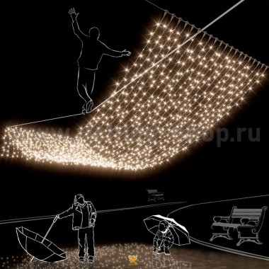 Фотография товара 'Rich Led Светодиодный занавес, с герметичным колпачком, мерцание, соединяемый, 220 В, IP65 RL-C2*6F-CW/WW'