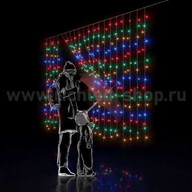 Фотография товара 'Rich Led Светодиодный занавес, с герметичным колпачком, мерцание, соединяемый, 220 В, IP65 RL-CS2*1.5F-CW/M'