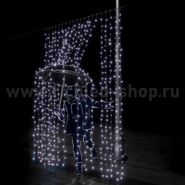 Фотография товара 'Rich Led Светодиодный занавес, с герметичным колпачком, мерцание, соединяемый, 220 В, IP65 RL-C2*3F-CW/W'