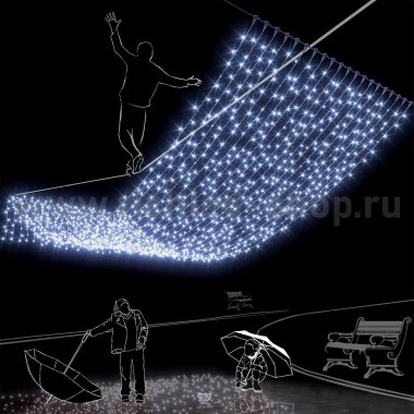 Фотография товара 'Rich Led Светодиодный занавес, с герметичным колпачком, соединяемый, 220 В, IP65 RL-C2*6-CW/W'