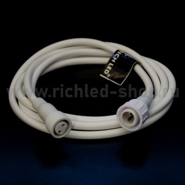Фотография товара 'Rich Led Удлинитель 2 м, 2 pin, 2-х проводной, соединяемый, влагозащищенный RL-EC2-2-W'