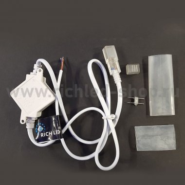 Фотография товара 'Rich Led Комплект подключения для клипсолайта с блоком питания, до 50 метров, без вилки, RL-220AC/DC-TL-1-2A-NP-W'
