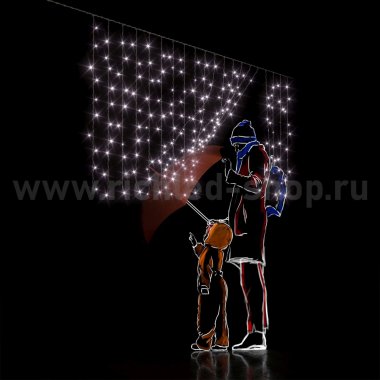 Фотография товара 'Rich Led Световой занавес облегченный, 2х1 м, герметичный колпачок IP65, RL-CS2*1-CT/W'