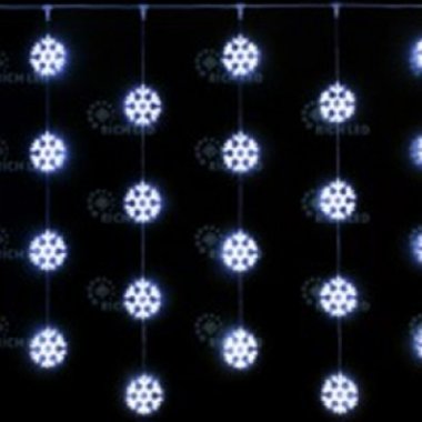 Фотография товара 'Rich Led Светодиодный узорный занавес Снежинки, соединяемый, 220 В, IP54 RL-CMSF2*2-T/W'