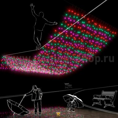 Фотография товара 'Rich Led Светодиодный занавес, с герметичным колпачком, мерцание, соединяемый, 220 В, IP65 RL-C2*6F-CB/M'