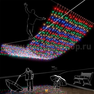 Фотография товара 'Rich Led Светодиодный занавес, с герметичным колпачком, мерцание, соединяемый, 220 В, IP65 RL-C2*6F-CW/M'