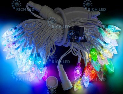 Фотография товара 'Rich Led Светодиодная гирлянда шишки соединяемая 220 В, IP54 RL-T7.5-50C-2/W/RGB'