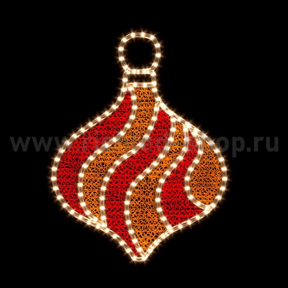 Фотография товара 'Rich Led RL-FD-012WWdGdR 2Д Елочная игрушка Шар вытянутый В*Ш: 700х530 мм'