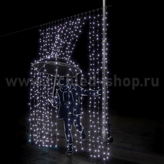 Фотография товара 'Rich Led Светодиодный занавес, с герметичным колпачком, соединяемый, 220 В, IP65 RL-C2*3-CW/W'