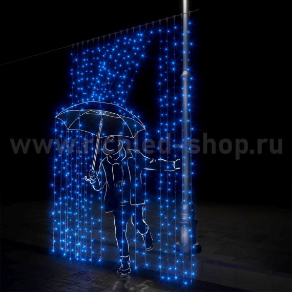 Фотография товара 'Rich Led Светодиодный занавес, с герметичным колпачком, соединяемый, 220 В, IP65 RL-C2*3-CW/B'