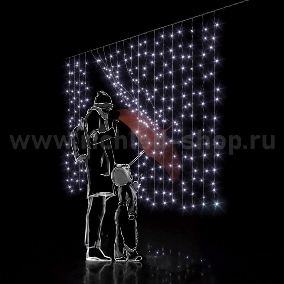 Фотография товара 'Rich Led Светодиодный занавес, с герметичным колпачком, соединяемый, 220 В, IP65 RL-CS2*1.5F-CW/W'