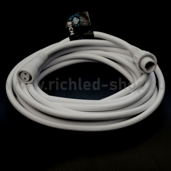 Фотография товара 'Rich Led Удлинитель 5 м, 2 pin, 2-х проводной, соединяемый, влагозащищенный RL-EC2-5-W'