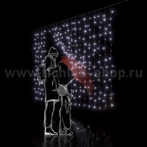 Фотография товара 'Rich Led Светодиодный занавес, соединяемый, 220 В, облегченный, IP54 RL-CS2*1.5-B/W'