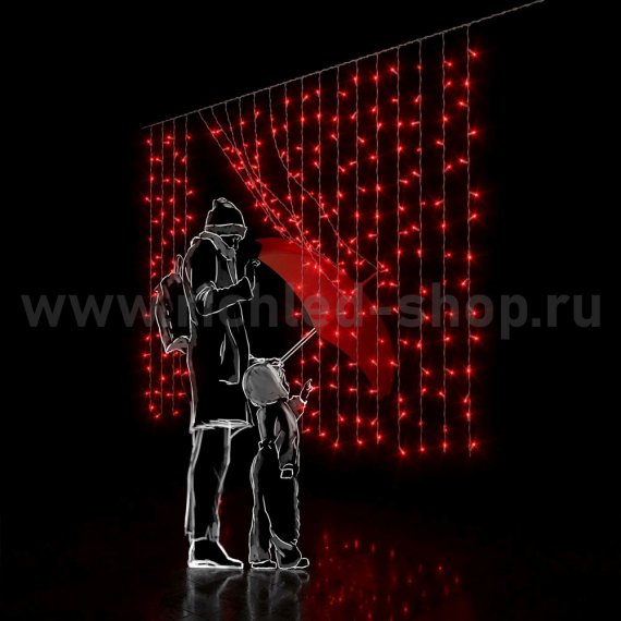 Фотография товара 'Rich Led Светодиодный занавес, с герметичным колпачком, соединяемый, 220 В, IP65 RL-CS2*1.5-CW/R'