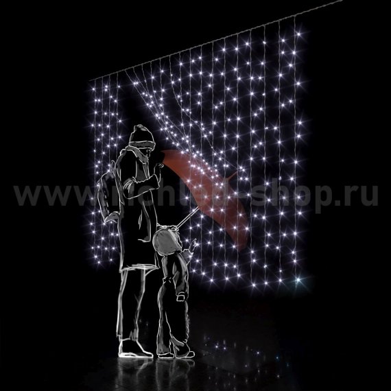 Фотография товара 'Rich Led Светодиодный занавес, с герметичным колпачком, соединяемый, 220 В, IP65 RL-CS2*1.5-CW/W'