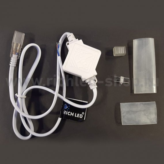 Фотография товара 'Rich Led Комплект подключения для клипсолайта с блоком питания, до 25 метров, без вилки, RL-220AC/DC-TL-1-1A-NP-W'