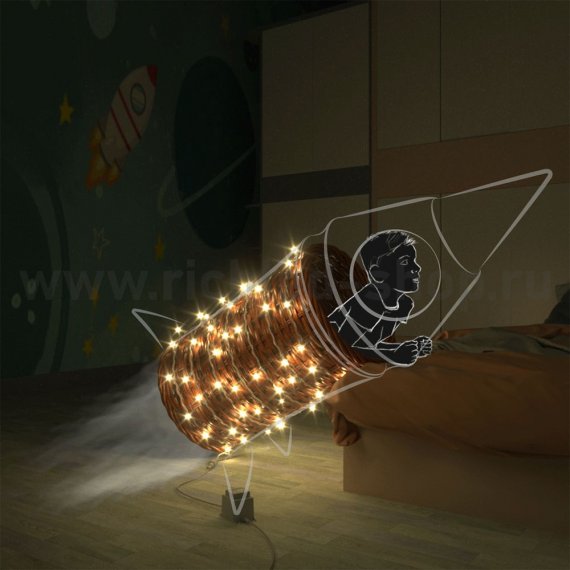 Фотография товара 'Rich Led Светодиодная гирлянда, мерцающая, с герметичным колпачком, соединяемая, IP65 RL-S10CF-24V-CT/WW'