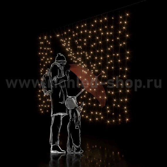 Фотография товара 'Rich Led Светодиодный занавес с герметичным колпачком, соединяемый, 220 В, облегченный, IP65 RL-CS2*1.5-CB/WW'