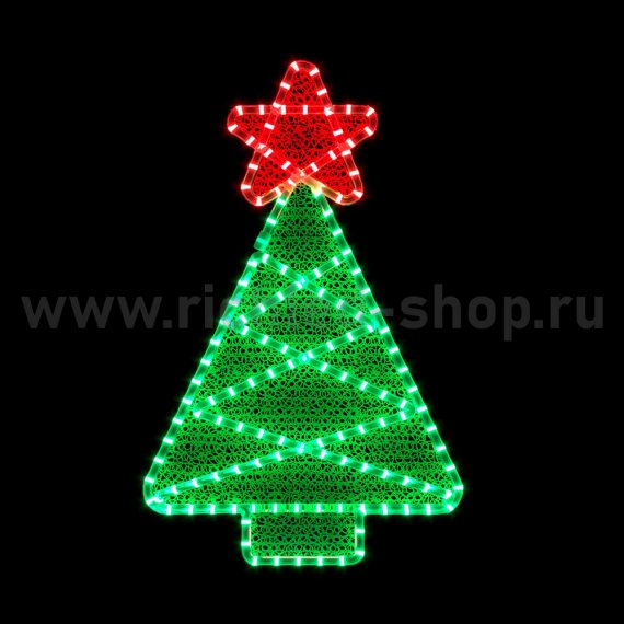 Фотография товара 'Rich Led RL-FD-010WWdGR 2Д Световая Елка Гарабитный размер В*Ш: 670х420 мм'