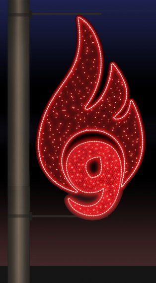 Фотография товара 'Rich Led RL-KN-9-3-WWR-dGdR Светодиодная консоль на металлокаркасе ко Дню победы'