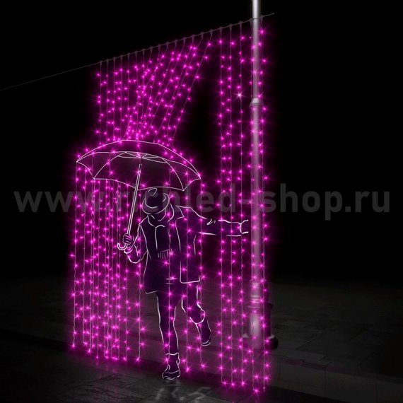 Фотография товара 'Rich Led Светодиодный занавес,  с герметичным колпачком, мерцание, соединяемый, 220 В, IP65 RL-C2*3F-CW/P'