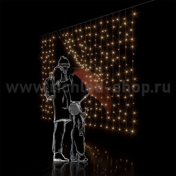 Фотография товара 'Rich Led Светодиодный занавес, соединяемый, облегченный, 220 В, IP54 RL-CS2*1.5F-T/WW'