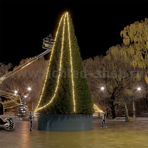 Фотография товара 'Rich Led Светодиодная гирлянда мерцание, герметичный трансформатор 220/24 В IP 65 RL-S3*20F-B/WW'