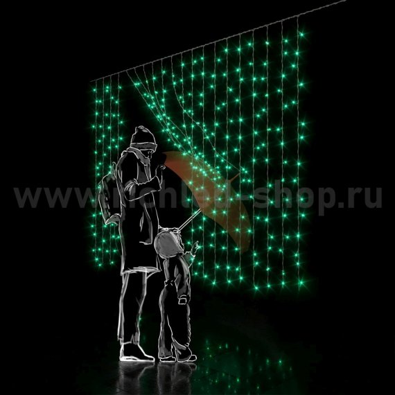 Фотография товара 'Rich Led Светодиодный занавес, с герметичным колпачком, соединяемый, 220 В, IP65 RL-CS2*1.5-CW/G'