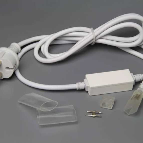 Фотография товара 'Rich Led RL-220AC/DC-1.5-4A-FX816-W Комплект подключения для ГИБКОГО НЕОНА 4А'