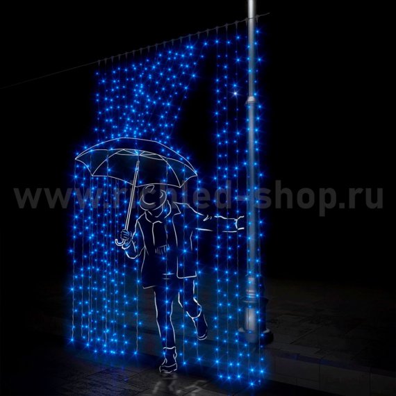 Фотография товара 'Rich Led Светодиодный занавес, с герметичным колпачком, мерцание, соединяемый, 220 В, IP65 RL-C2*3F-CW/B'