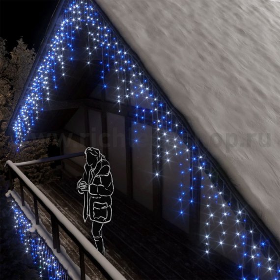 Фотография товара 'Rich Led Светодиодная бахрома мерцающая, соединяемая, 220 В, IP54 RL-i3*0.9F-T/BW'