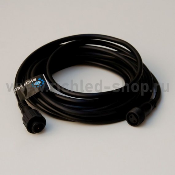 Фотография товара 'Rich Led Удлинитель 5м, 2 pin, 2-х проводной, соединяемый, влагозащищенный RL-EC2-5-B'