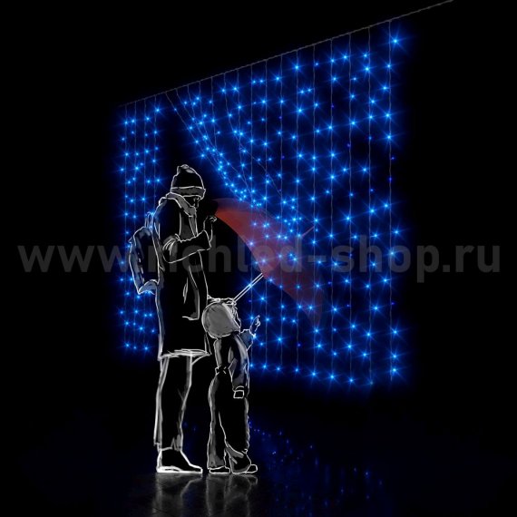 Фотография товара 'Rich Led Светодиодный занавес, с герметичным колпачком, соединяемый, 220 В, IP65 RL-CS2*1.5-CW/B'