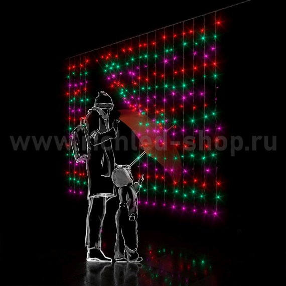 Фотография товара 'Rich Led Светодиодный занавес, соединяемый, 220 В, облегченный, IP54 RL-CS2*1.5-T/M'