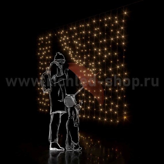 Фотография товара 'Rich Led Светодиодный занавес, соединяемый, 220 В, облегченный, IP54 RL-CS2*1.5-B/WW'