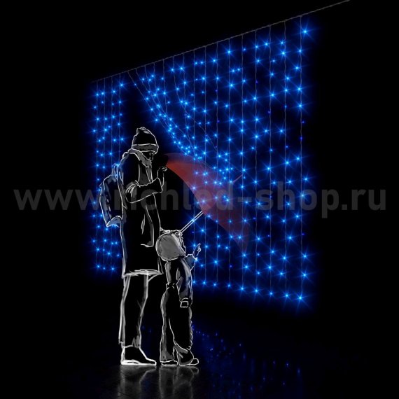 Фотография товара 'Rich Led Светодиодный занавес соединяемый, облегченный, IP54 RL-CS2*1.5-T/B'