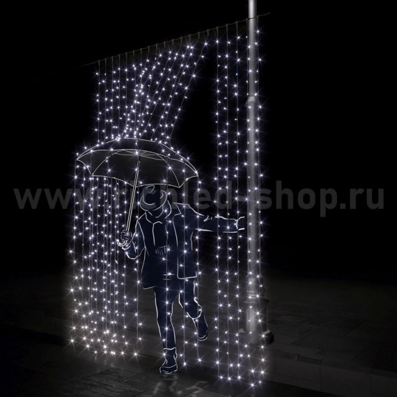 Фотография товара 'Rich Led Светодиодный занавес с герметичным колпачком, соединяемый, 220 В, IP65 RL-C2*3-CB/W'