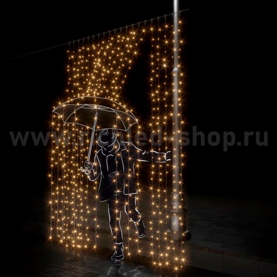 Фотография товара 'Rich Led Светодиодный занавес, мерцающий, соединяемый, 220 В, IP54 RL-C2*3F-T/WW'